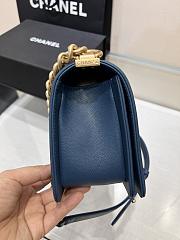	 Colestore Chanel Boy Handbag Gold Hardware In Blue 25cm - 4