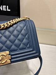 	 Colestore Chanel Boy Handbag Gold Hardware In Blue 25cm - 2