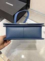 	 Colestore Chanel Boy Handbag Silver Hardware In Blue 25cm - 3
