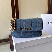 Colestore Celine Matelasse Monochrome Denim Size 24x15x5cm - 1