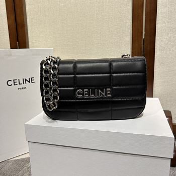 	 Colestore Celine Matelasse Monochrome Black Silver Hardware Size 24x15x5cm