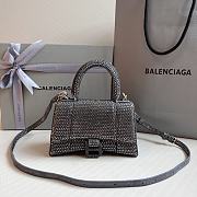 	 Colestore Balenciaga Hourglass Xs Crystal-embellished Cross-body Bag Womens Grey - 1