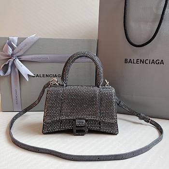 	 Colestore Balenciaga Hourglass Xs Crystal-embellished Cross-body Bag Womens Grey