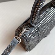 	 Colestore Balenciaga Hourglass Xs Crystal-embellished Cross-body Bag Womens Grey - 2