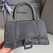 	 Colestore Balenciaga Hourglass Xs Crystal-embellished Cross-body Bag Womens Grey - 5