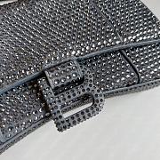 	 Colestore Balenciaga Hourglass Xs Crystal-embellished Cross-body Bag Womens Grey - 4