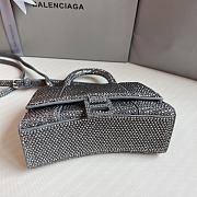 	 Colestore Balenciaga Hourglass Xs Crystal-embellished Cross-body Bag Womens Grey - 6