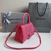 	 Colestore Balenciaga Hourglass Xs Crystal-embellished Cross-body Bag Womens Pink - 3