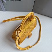 	 Colestore Balenciaga Hourglass Xs Crystal-embellished Cross-body Bag Womens Yellow - 2