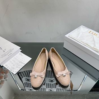 Colestore Dior Ballet Flat Nude Quilted Cannage Calfskin