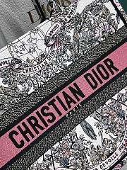 Colestore Medium Dior Book Tote White and Pastel Pink Butterfly Around The World Embroidery 36*18*28cm - 2