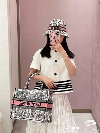 	 Colestore D-Bobby Toile De Jouy Mexico Small Brim Bucket Hat Pink