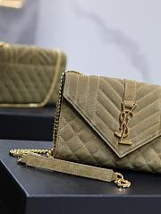 Colestore YSL Envelope Dark Green Size 21×13×6cm - 6