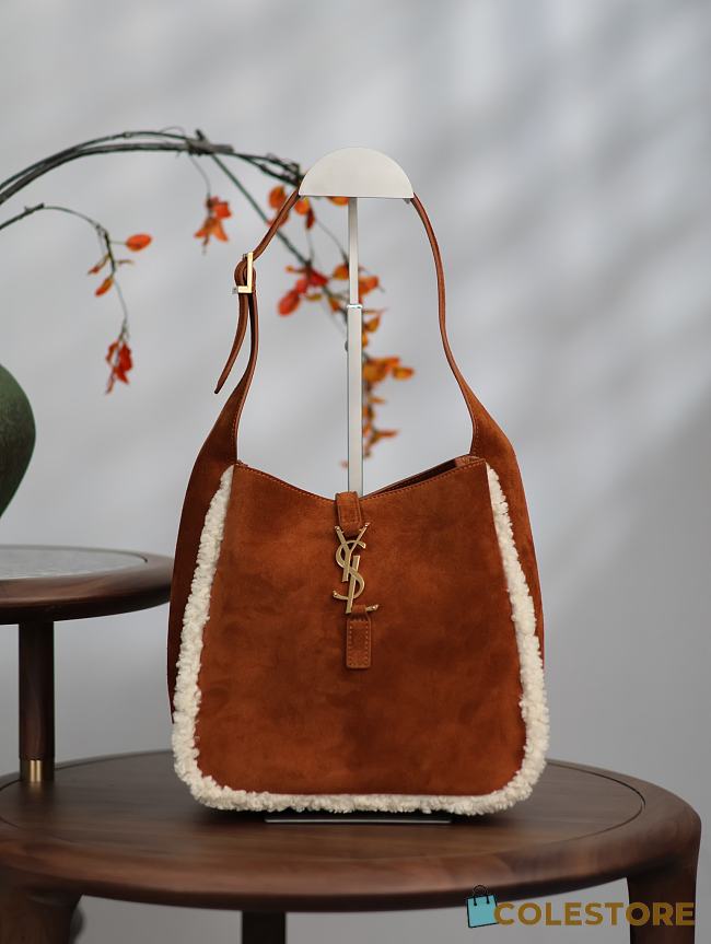 Colestore YSL Le 5 À 7 Supple Small In Suede And Shearling 23×22×8.5cm - 1