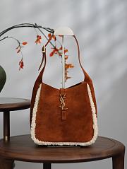 Colestore YSL Le 5 À 7 Supple Small In Suede And Shearling 23×22×8.5cm - 1
