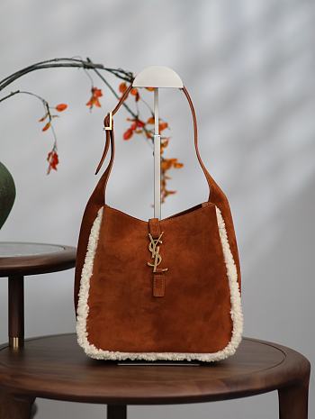 Colestore YSL Le 5 À 7 Supple Small In Suede And Shearling 23×22×8.5cm
