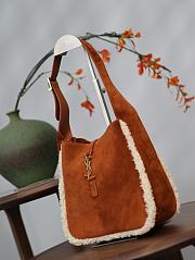 Colestore YSL Le 5 À 7 Supple Small In Suede And Shearling 23×22×8.5cm - 4
