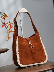 Colestore YSL Le 5 À 7 Supple Small In Suede And Shearling 23×22×8.5cm - 3