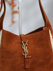 Colestore YSL Le 5 À 7 Supple Small In Suede And Shearling 23×22×8.5cm - 2