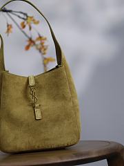 Colestore YSL Le 5 À 7 Supple Small Green In Suede 23×22×8.5cm  - 2