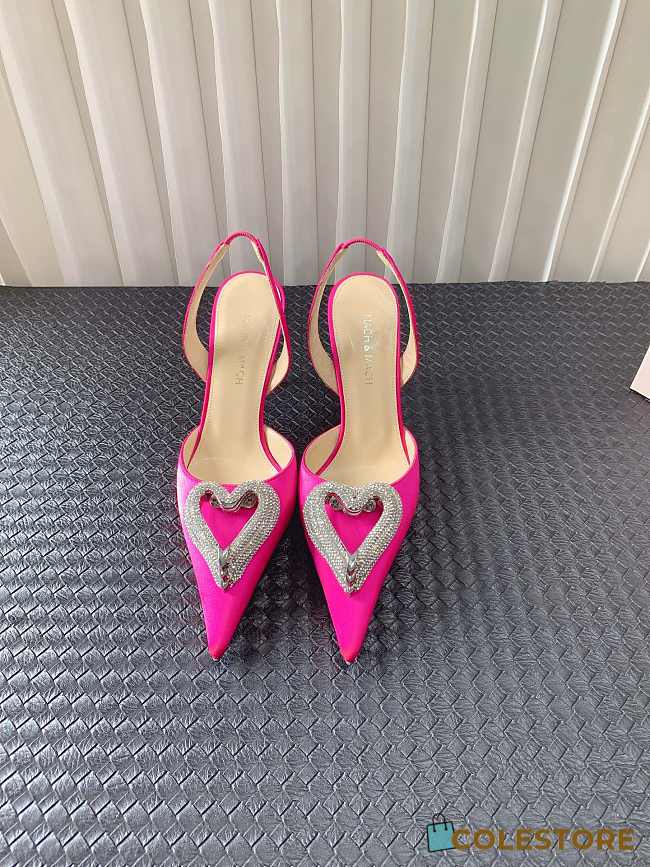 	 Mach & Mach Triple Heart Satin Finish Pumps Pink - 1