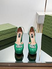 Colestore Gucci Women's Platform Pump With Double G Green Patent Leather - 1