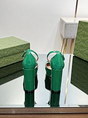 Colestore Gucci Women's Platform Pump With Double G Green Patent Leather - 3