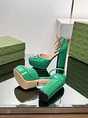 Colestore Gucci Women's Platform Pump With Double G Green Patent Leather - 4