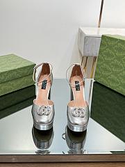 	 Colestore Gucci Women's Platform Pump With Double G Silver Patent Leather - 1