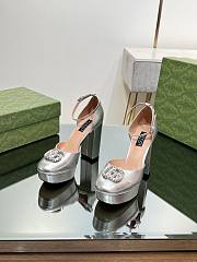 	 Colestore Gucci Women's Platform Pump With Double G Silver Patent Leather - 3
