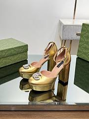 	 Colestore Gucci Women's Platform Pump With Double G Gold Patent Leather - 6