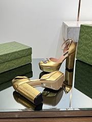 	 Colestore Gucci Women's Platform Pump With Double G Gold Patent Leather - 5