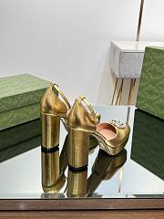 	 Colestore Gucci Women's Platform Pump With Double G Gold Patent Leather - 2
