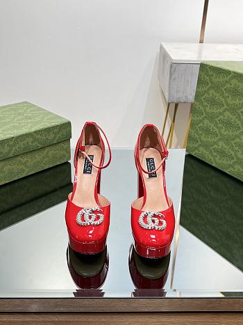 	 Colestore Gucci Women's Platform Pump With Double G Red Patent Leather