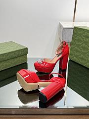 	 Colestore Gucci Women's Platform Pump With Double G Red Patent Leather - 2