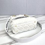 Colestore Dior - Medium Lady D-Lite Bag Latte Cannage Shearling - Women White  - 6
