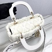 Colestore Dior - Medium Lady D-Lite Bag Latte Cannage Shearling - Women White  - 5