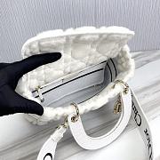 Colestore Dior - Medium Lady D-Lite Bag Latte Cannage Shearling - Women White  - 4