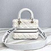 Colestore Dior - Medium Lady D-Lite Bag Latte Cannage Shearling - Women White  - 3