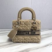 	 Colestore Dior - Medium Lady D-Lite Bag Latte Cannage Shearling - Women Brown - 1