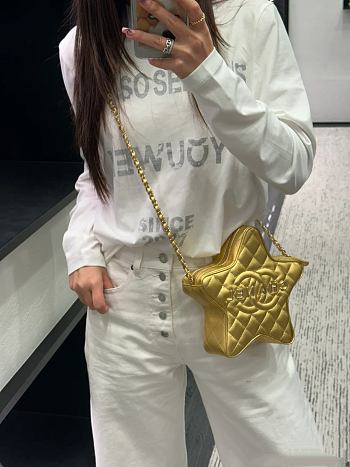 Colestore Chanel Star Handbag Metallic Lambskin & Gold-Tone Metal Gold