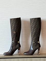 Colestore Fendi Brown Leather High-Heeled Boots - 4