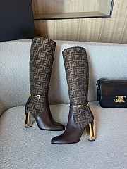 Colestore Fendi Brown Leather High-Heeled Boots - 2