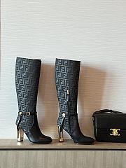 	 Colestore Fendi Black Leather High-Heeled Boots - 4