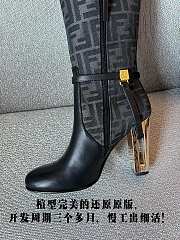 	 Colestore Fendi Black Leather High-Heeled Boots - 2