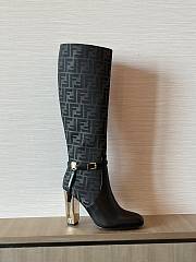 	 Colestore Fendi Black Leather High-Heeled Boots - 3