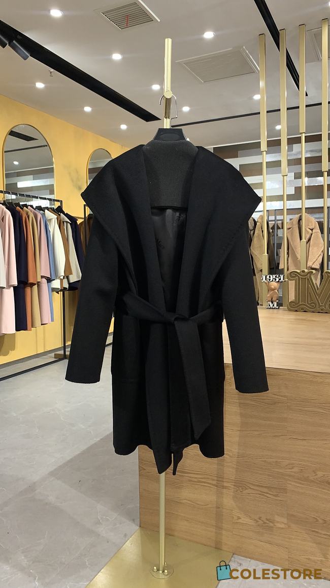 	 Colestore Max Mara Women's Rialto Hooded Coat Black - 1