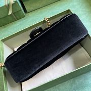 Coletore Gg Marmont Shoulder Bag Black Velvet Size 26x 15x 7cm - 6