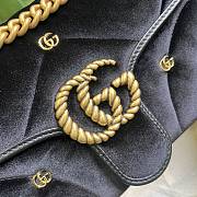 Coletore Gg Marmont Shoulder Bag Black Velvet Size 26x 15x 7cm - 3