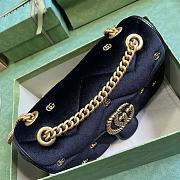 Coletore Gg Marmont Shoulder Bag Black Velvet Size 26x 15x 7cm - 2
